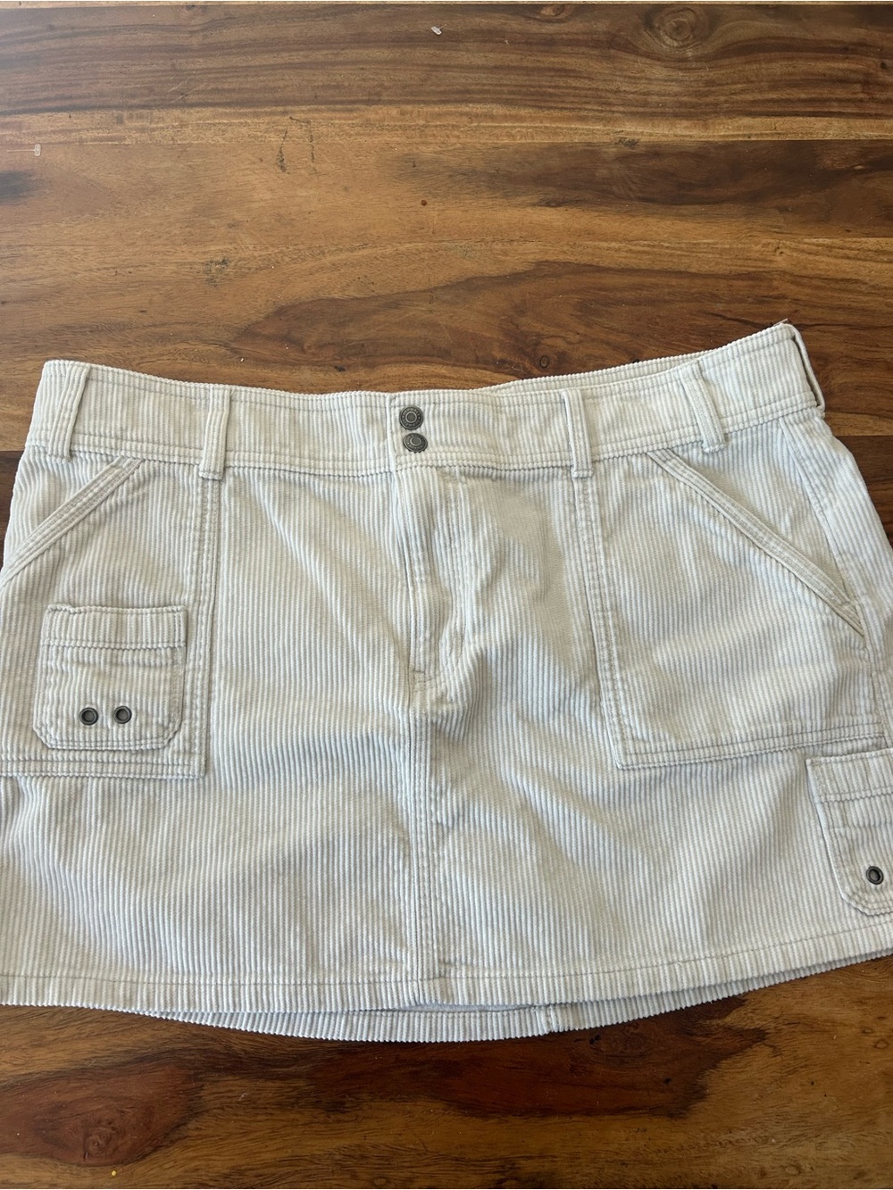 Old Navy Cream Corduroy Mini Skirt Size 16